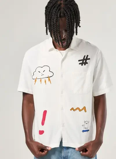 camiseta box branca desenhos