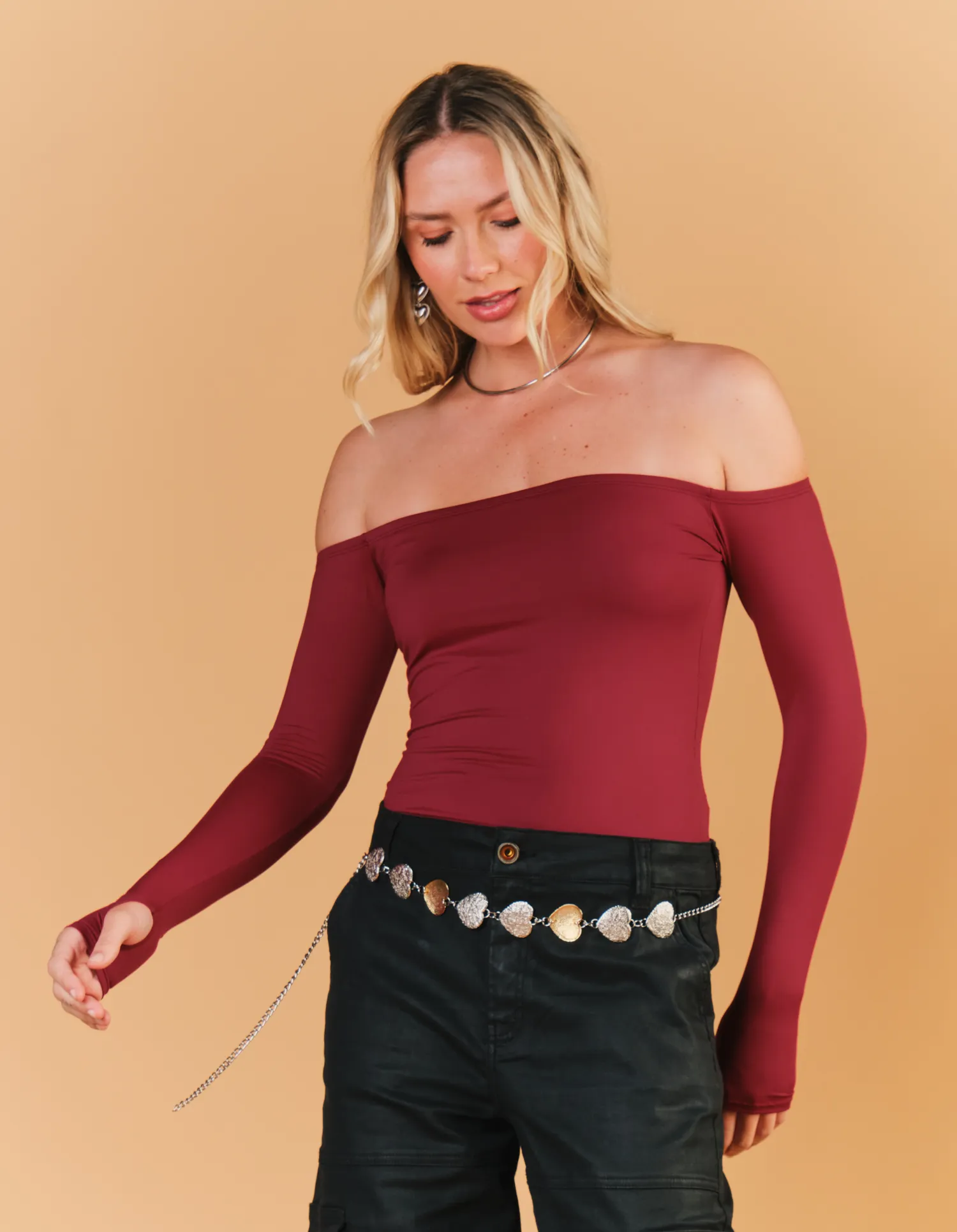 Blusa Poliamida Manga Longa Dedinho - Vinho