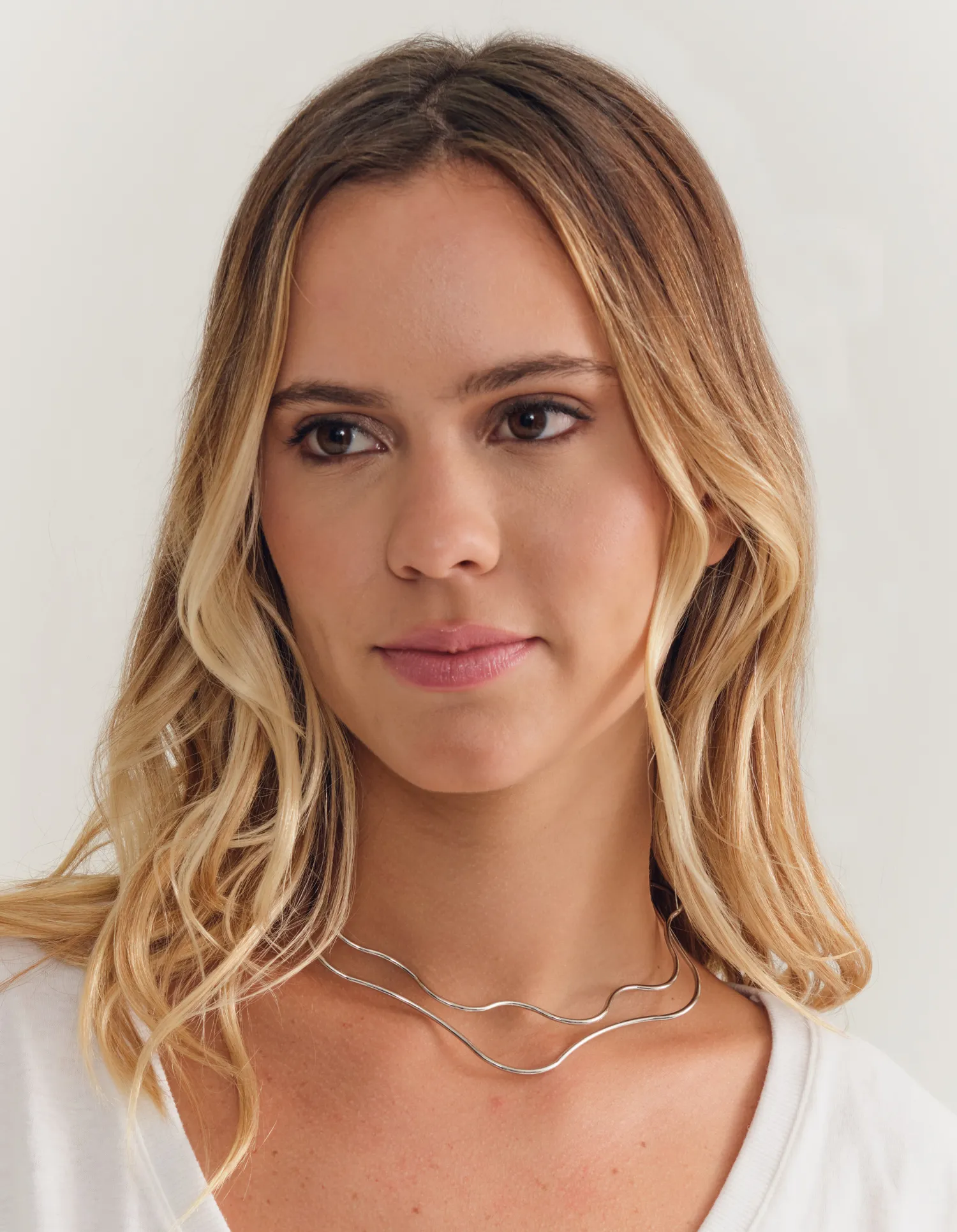 Colar Choker Aro Duplo - Niquel