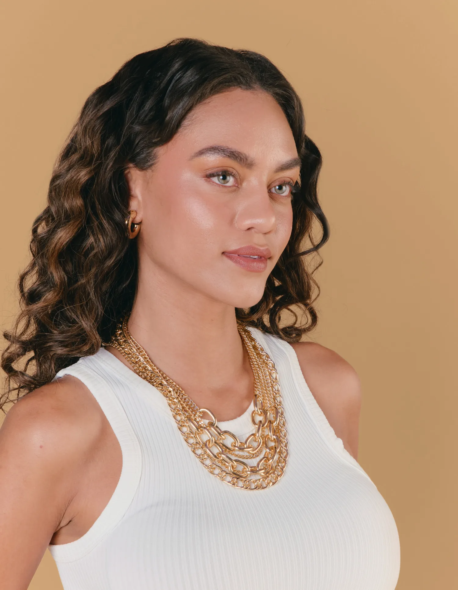 Colar Curto Multi Corrente - Dourado