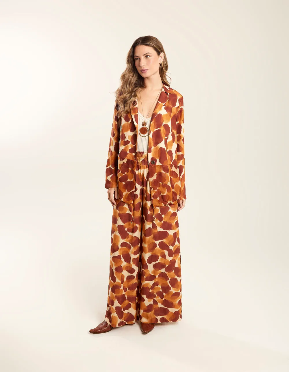 Blazer Estampado Anita - Areia