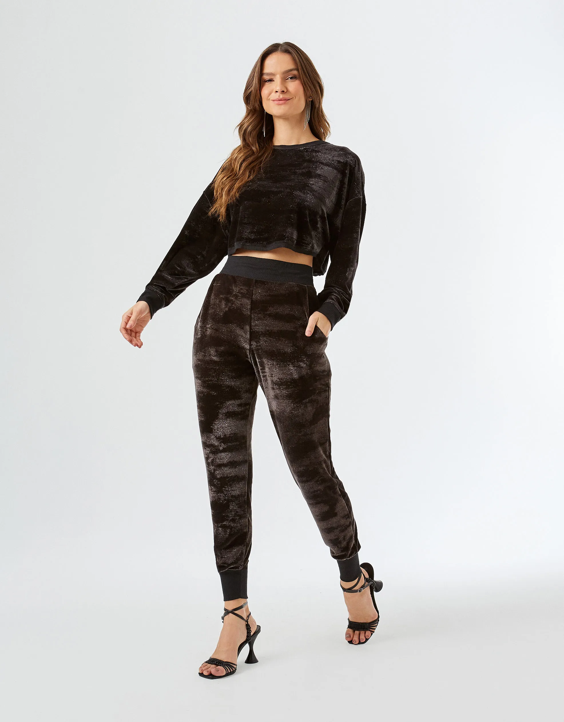 Calça Jogger Brilho - Preto