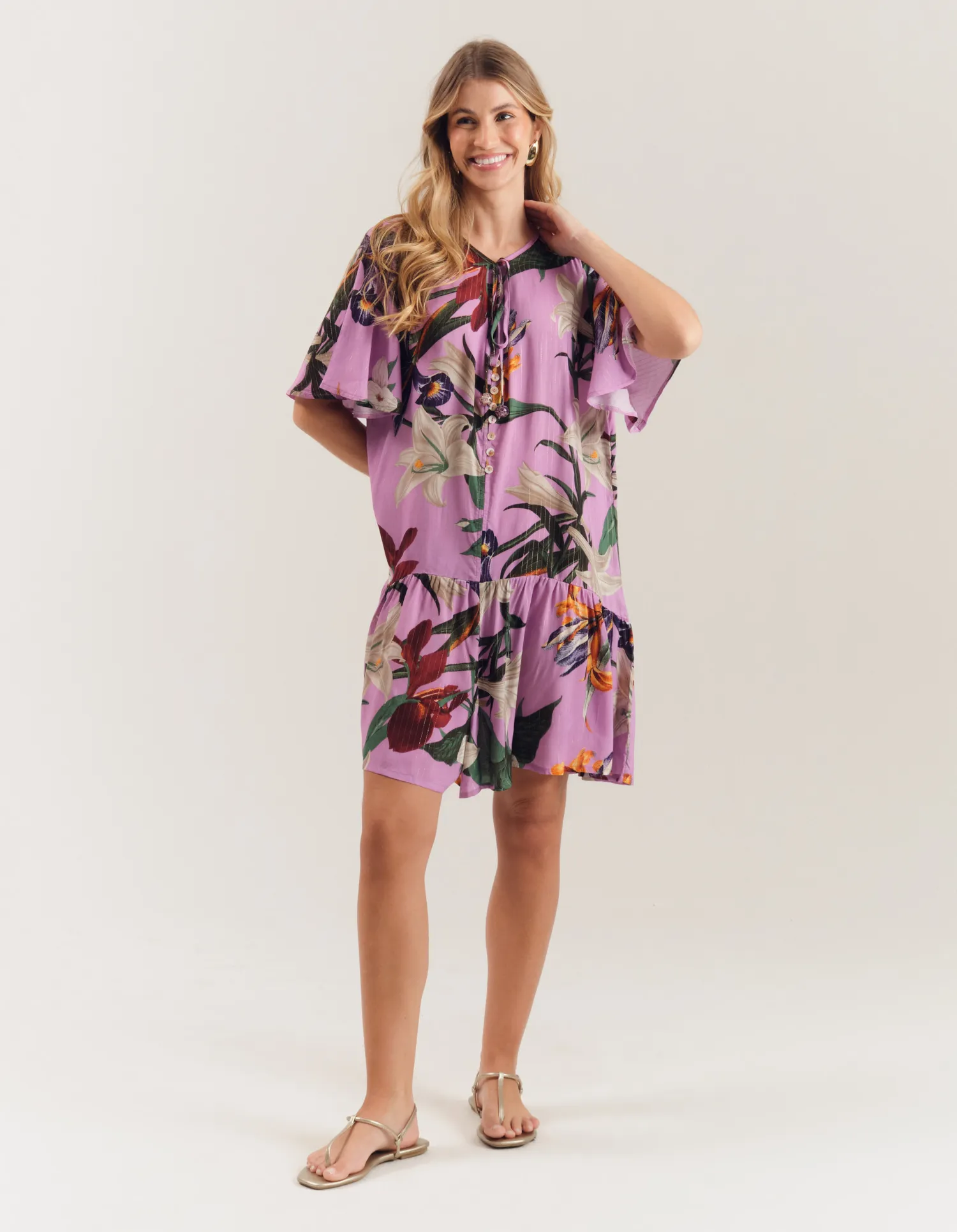 Macaquinho Estampado Lírio Lilás - Lilas