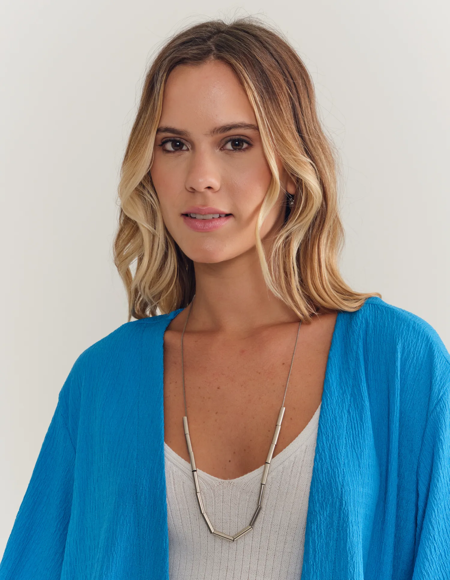 Colar Longo Multi Tubo - Niquel