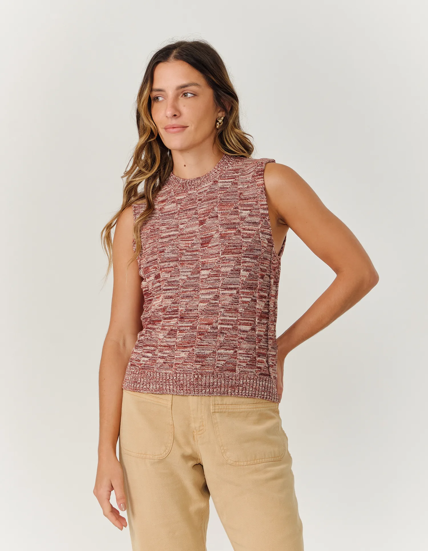 Colete Tricot Mix Cores - Vinho