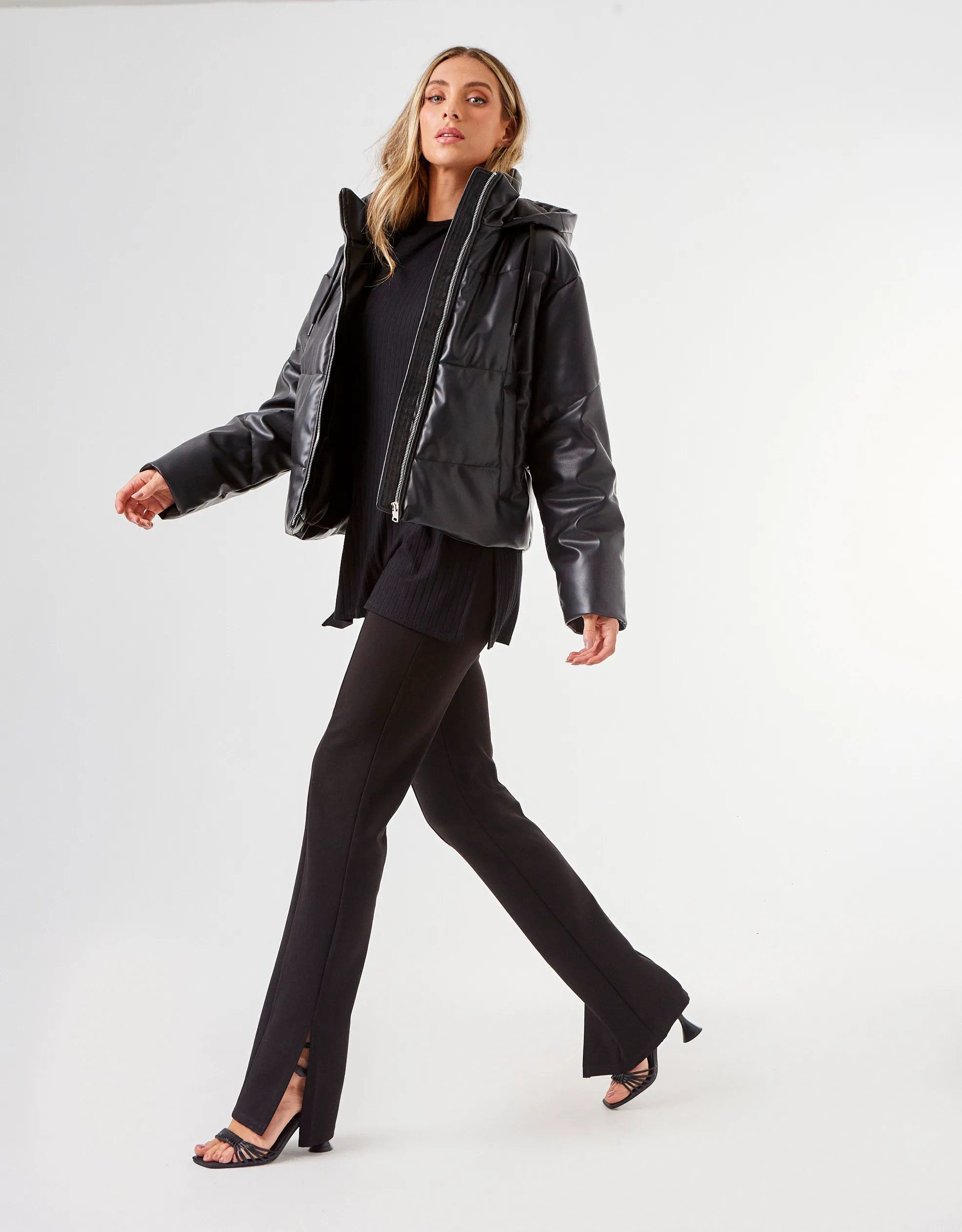 Calça Legging Fenda - Preto