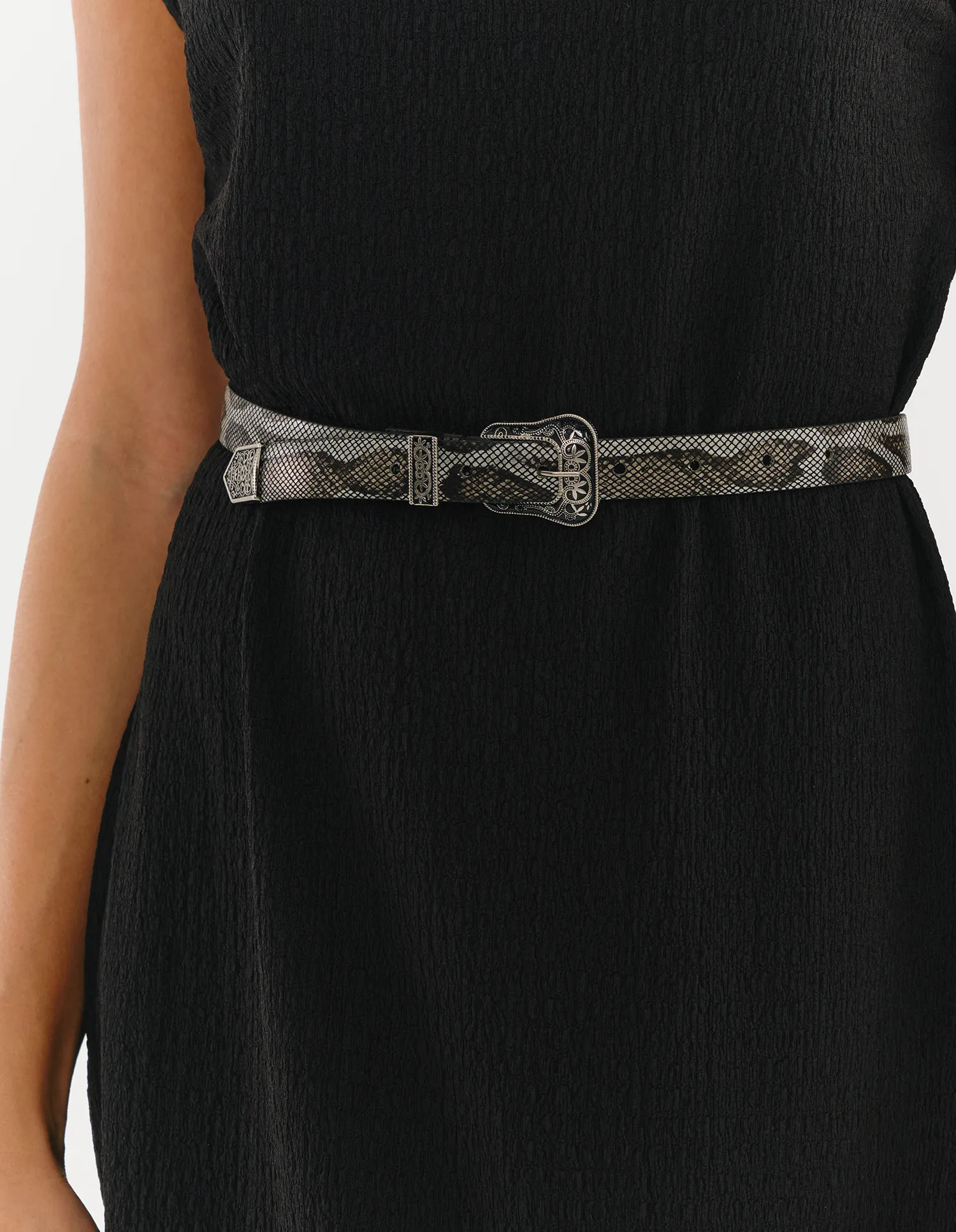 Cinto Estampa Animal Print - Cinza