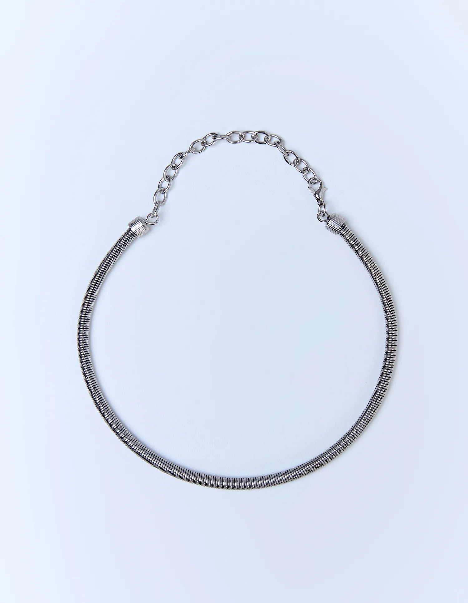 Colar Curto Malha Metal - Niquel