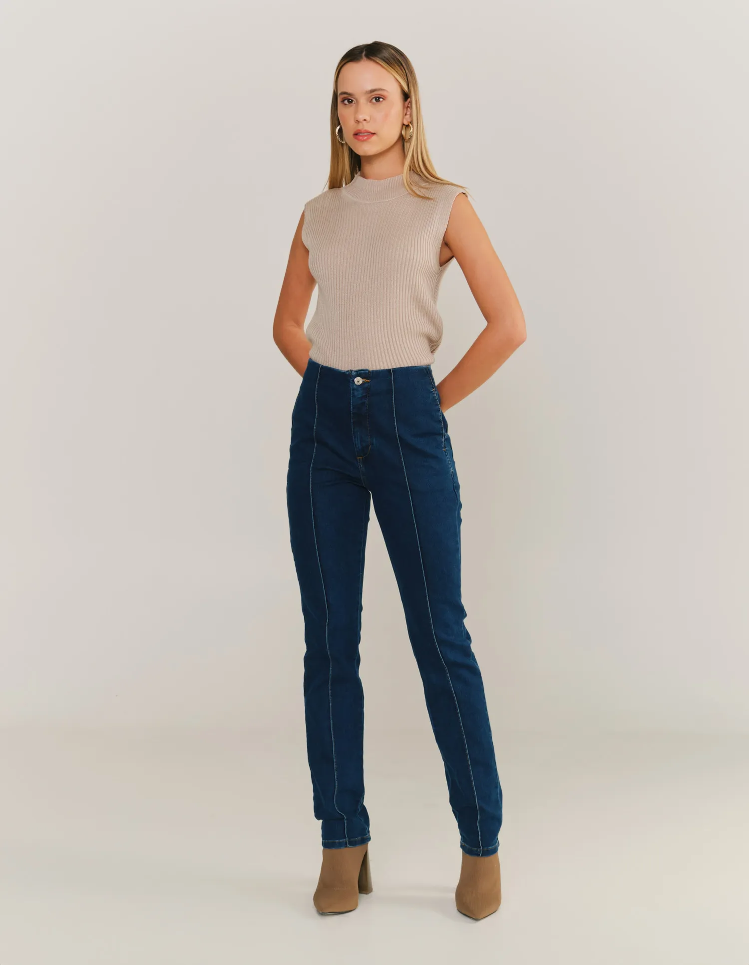 Calca Jeans Nervura - Denim Escuro